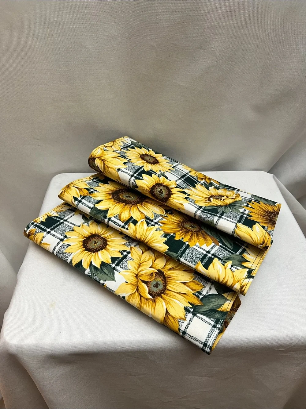 Set Of 3 Handmade Sunflower Placemats Farmhouse Country Kitchen Table Decor